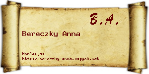 Bereczky Anna névjegykártya