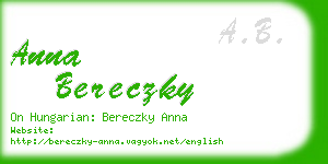 anna bereczky business card